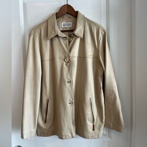 Escada Sport Cream insulated leather  jacket, size M